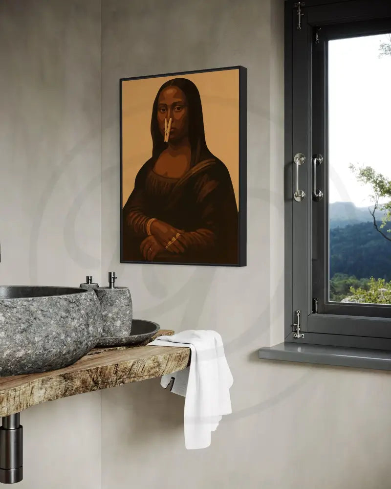 Digital Afro Mona Lisa art for contemporary décor.