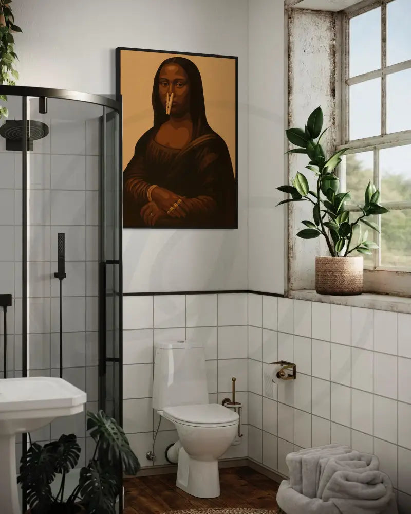 Bold Afrocentric reimagining of Mona Lisa digital art.