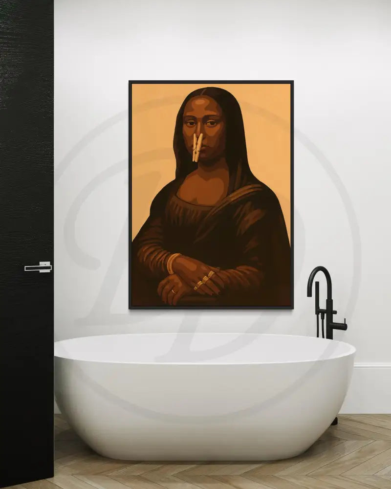 Afrocentric Mona Lisa pop art digital wall print.