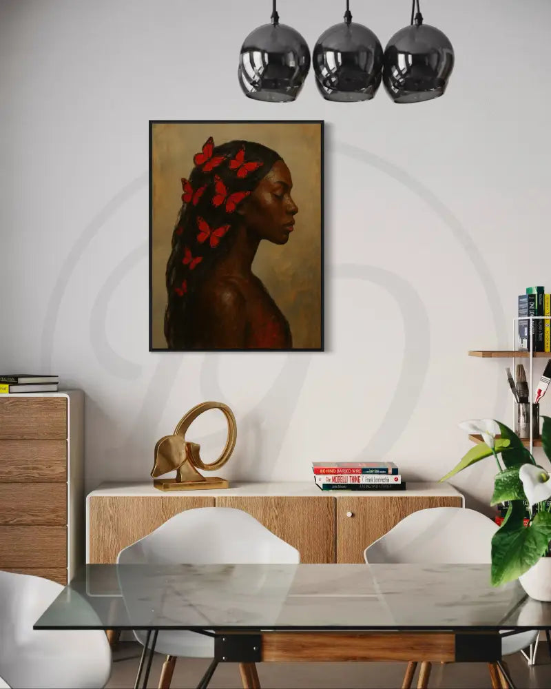 Printable butterfly portrait artwork celebrating beauty and transformation.