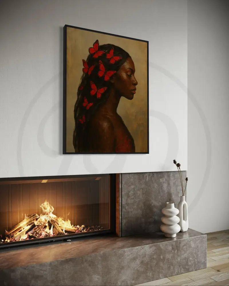Printable modern art celebrating Black beauty and graceful strength.