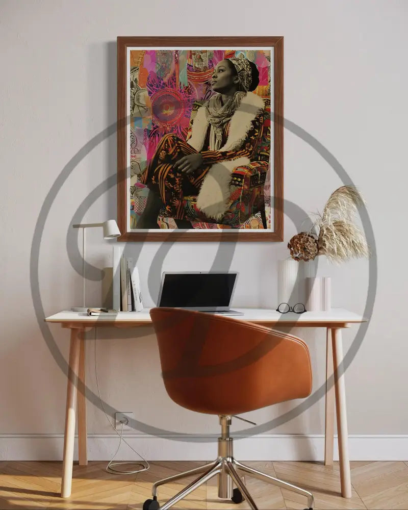 Afrocentric collage digital art perfect for living rooms and studios.
