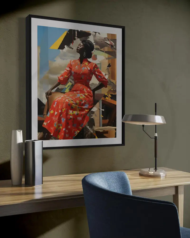 Black woman wall art printable with cultural elegance.