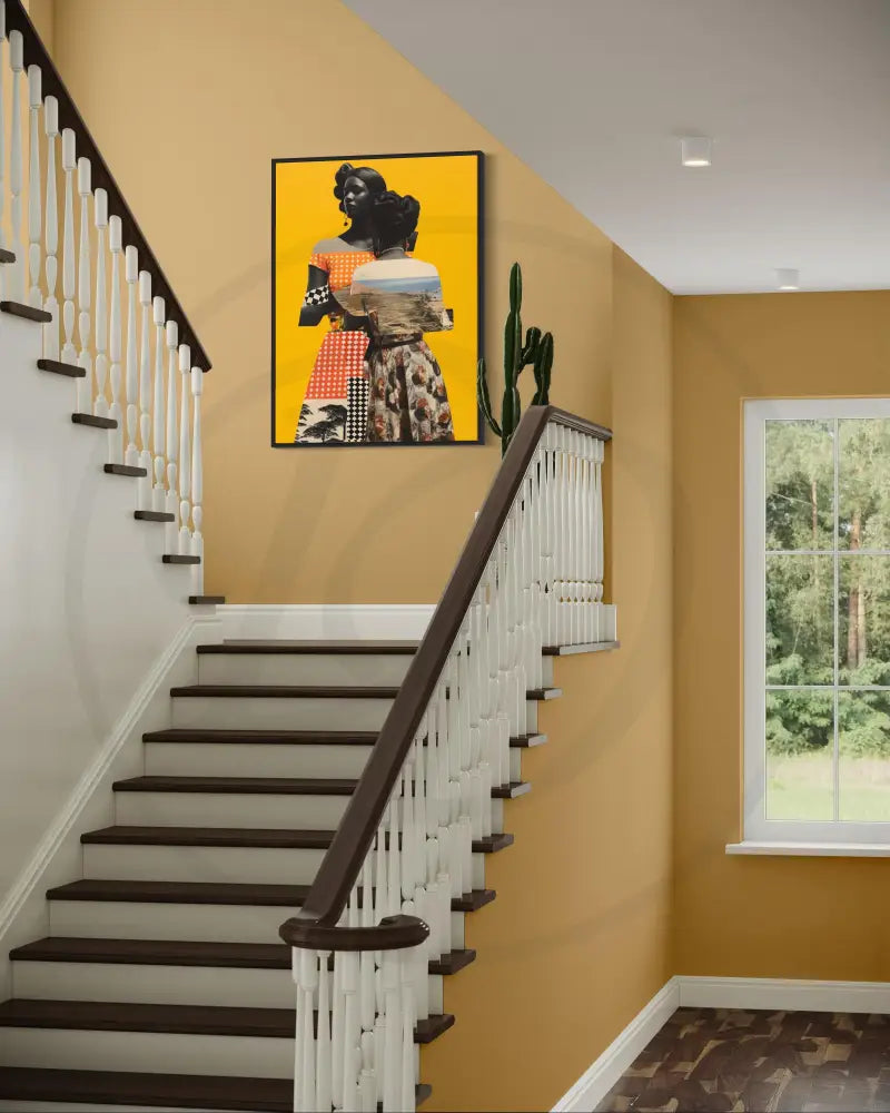 Bold Afrocentric wall print featuring elegant Black women