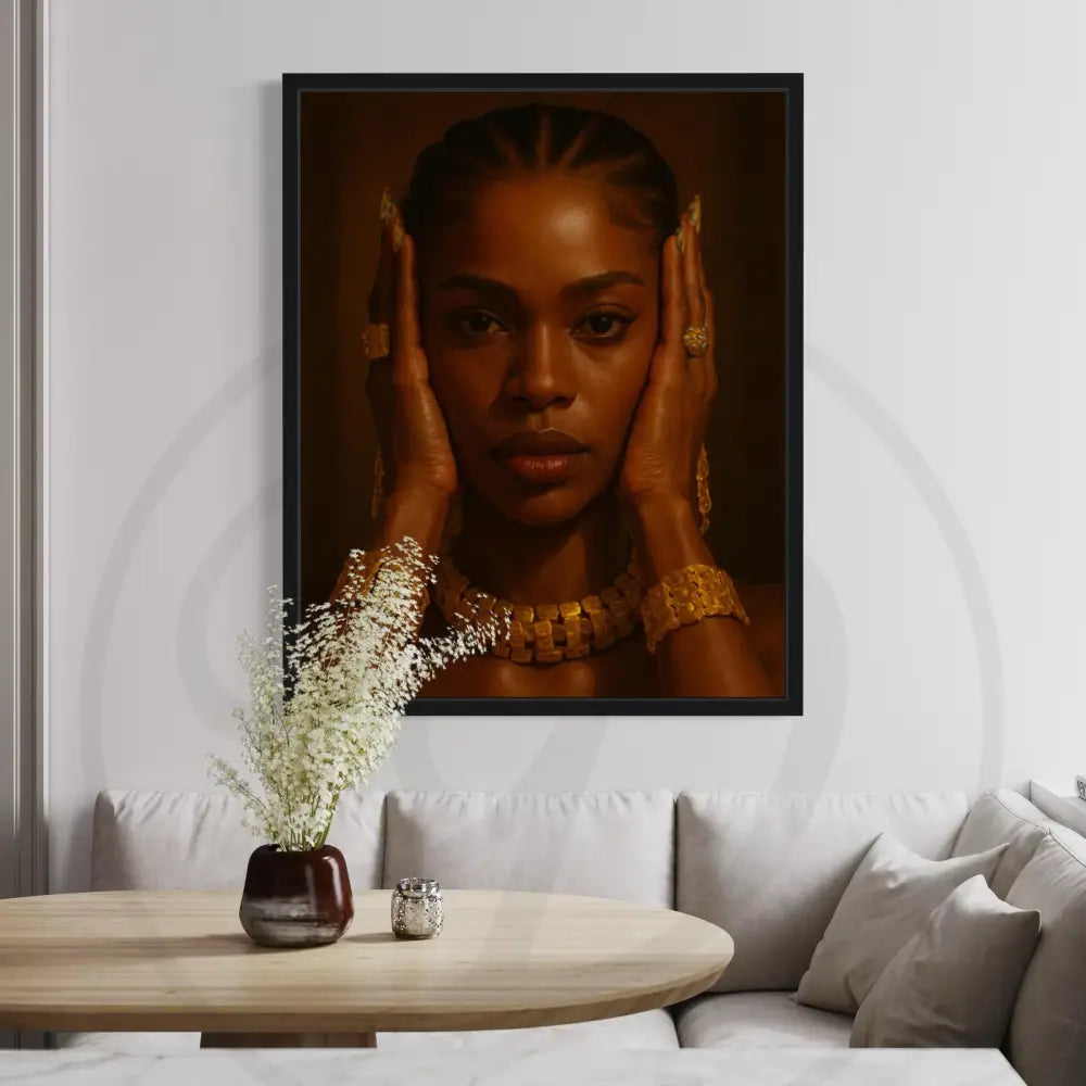 Modern African American artwork set of powerful faceless woman portraits.