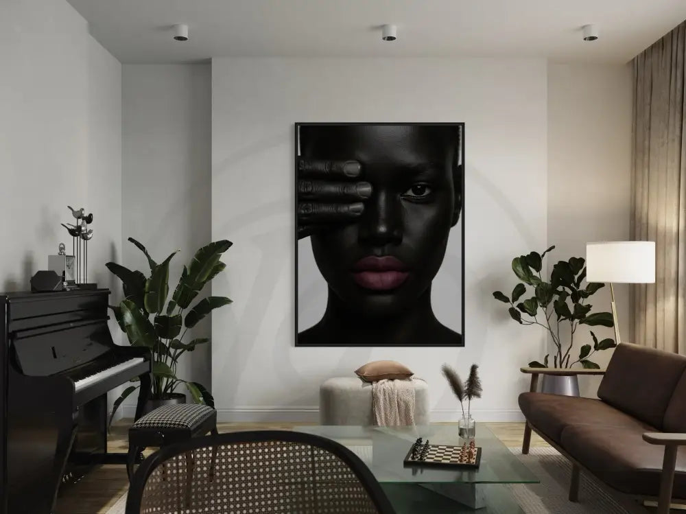 Afrocentric modern portrait digital download for wall décor.