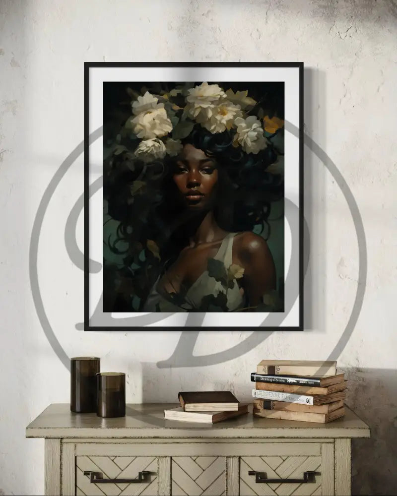 Printable modern art celebrating Black culture, strength, and femininity.
