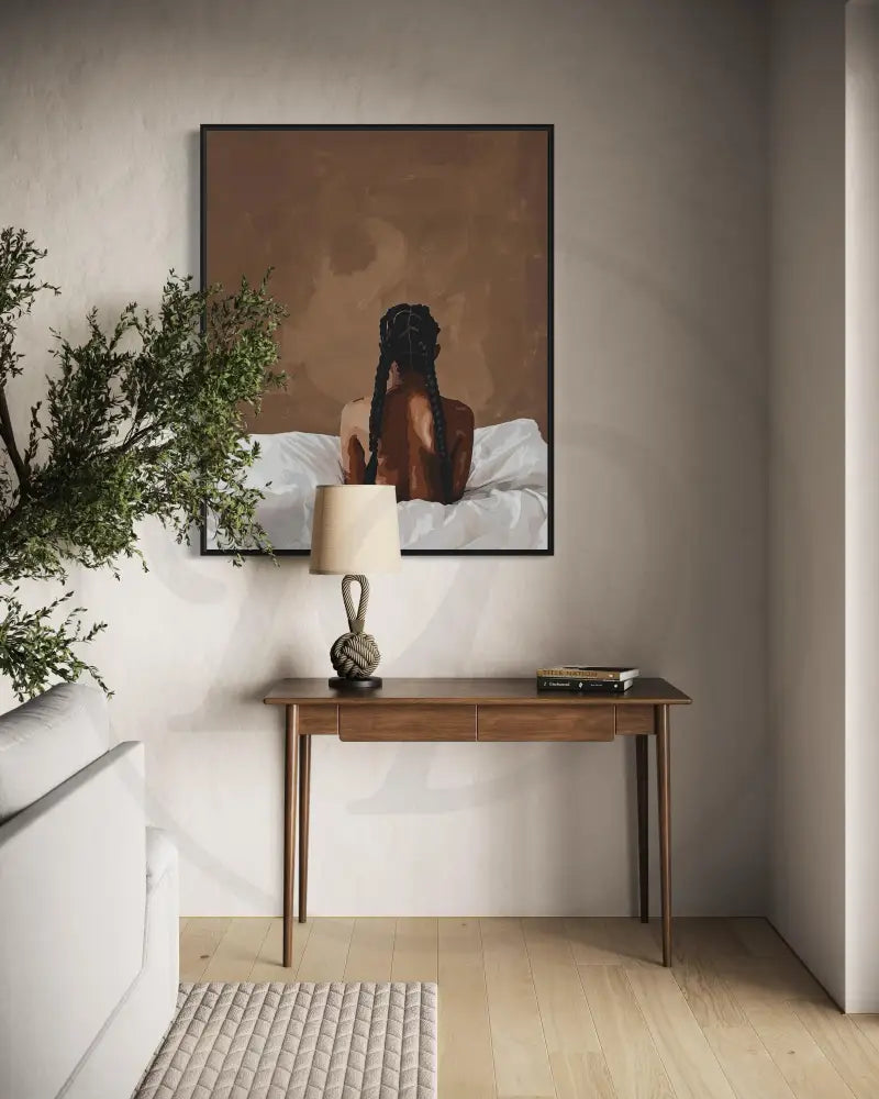 Elegant Afrocentric nude artwork for soulful, contemporary décor.