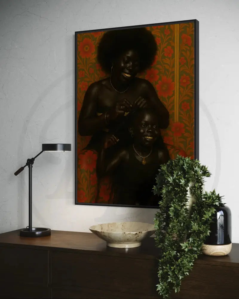 Rich textured wall art of Black beauty, heritage, and connection