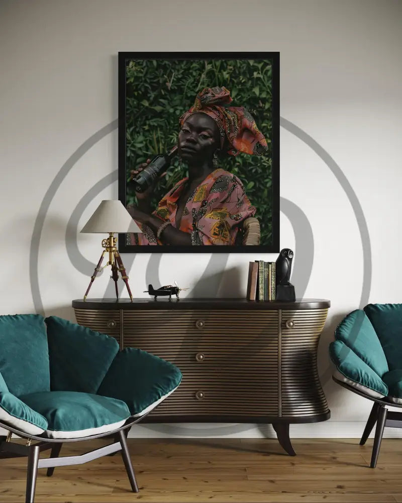 Afrocentric photography digital art perfect for kitchens and living rooms.