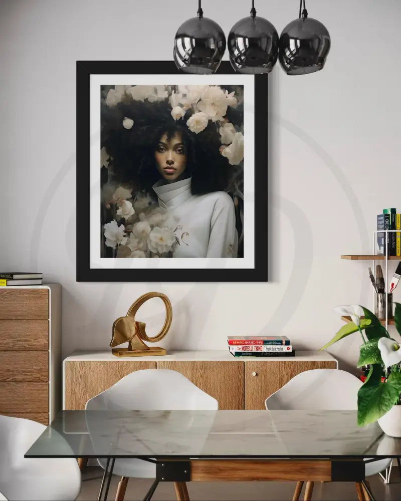 African American Art Black Art Black Girl Wall Art Urban Poster Art Black Woman Art Black Female Print Black Flower