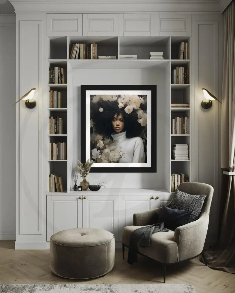 Afrocentric elegance floral wall décor digital download.