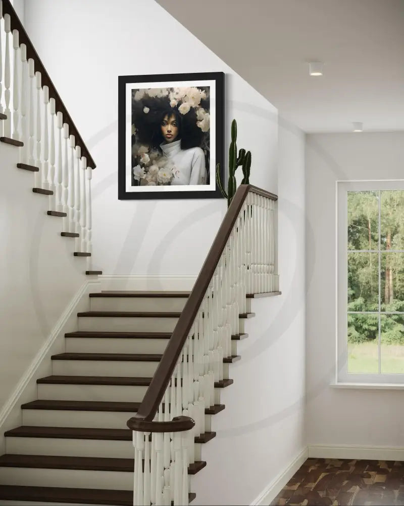 Modern Afrocentric floral wall art printable.