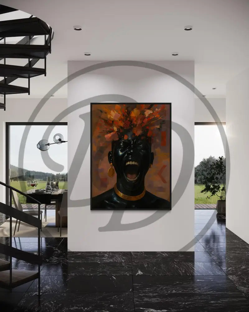 Abstract Afrocentric 2-piece art set featuring bold Black portraits. Instant download for urban spaces.