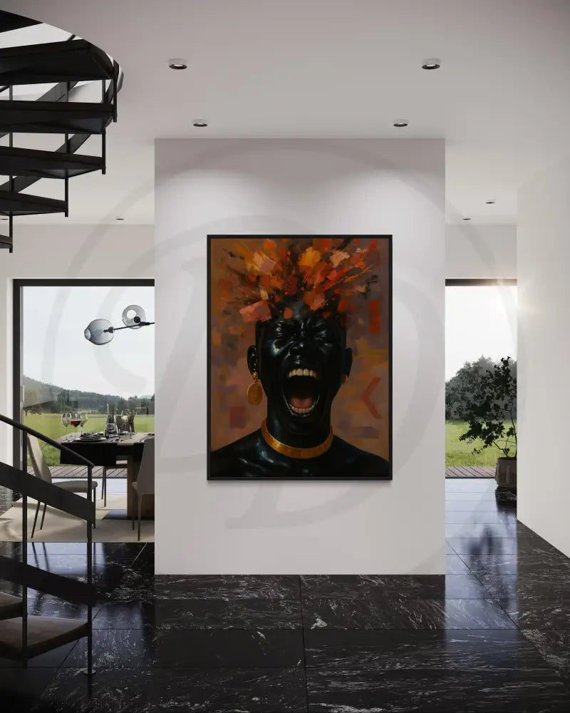 Abstract Afrocentric 2-piece art set featuring bold Black portraits. Instant download for urban spaces.