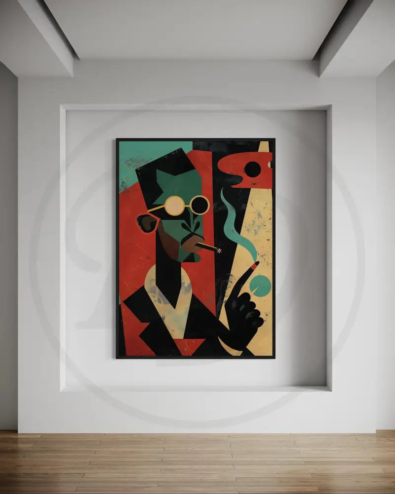 Modern jazz-inspired cubist wall print

