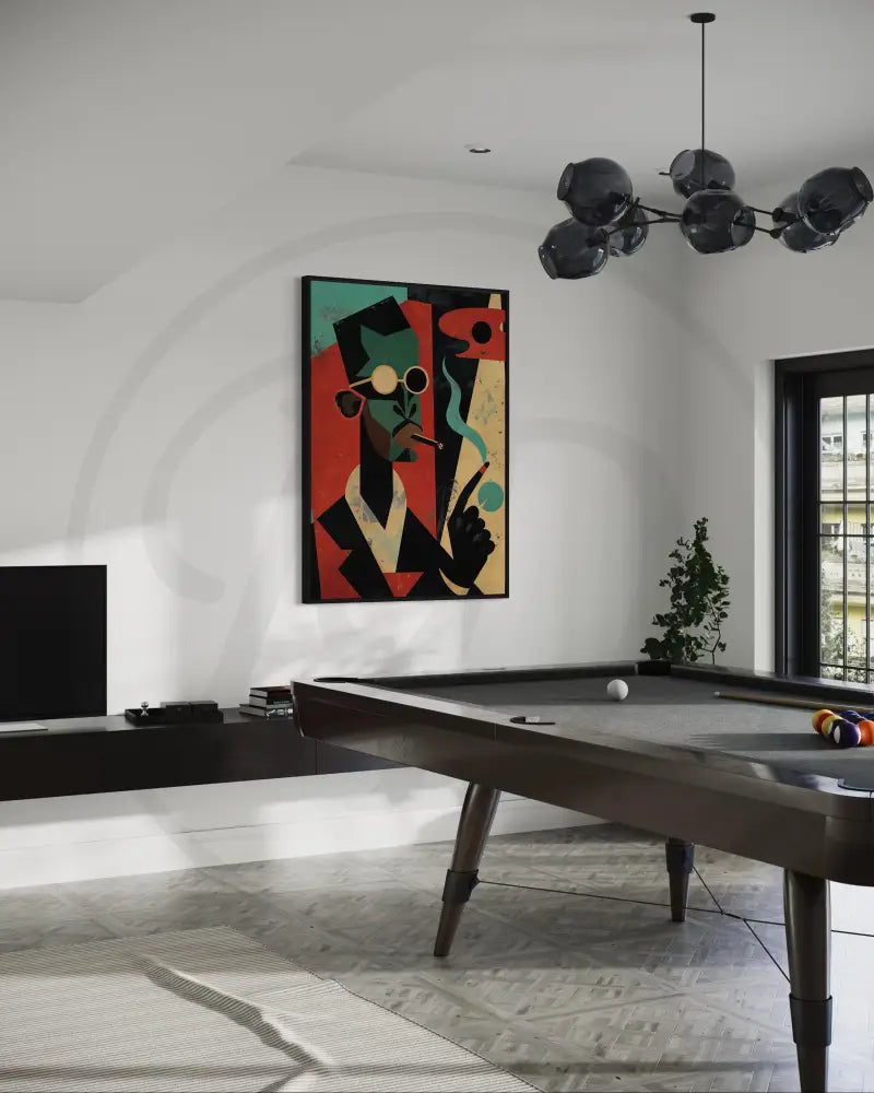 Vibrant Black art with bold geometric shapes

