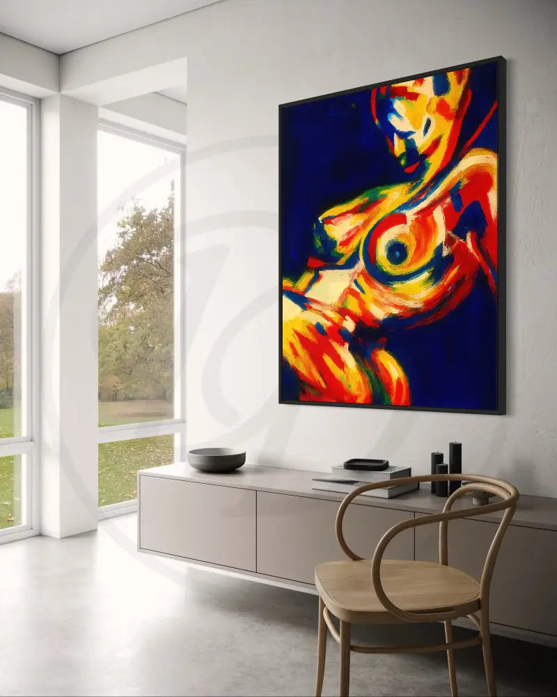 Vivid contemporary abstract art of the human form