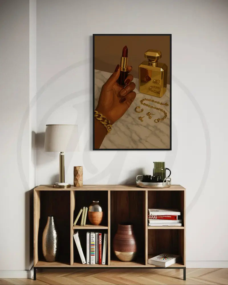 Black femininity and sensuality illustrated through lipstick and perfume