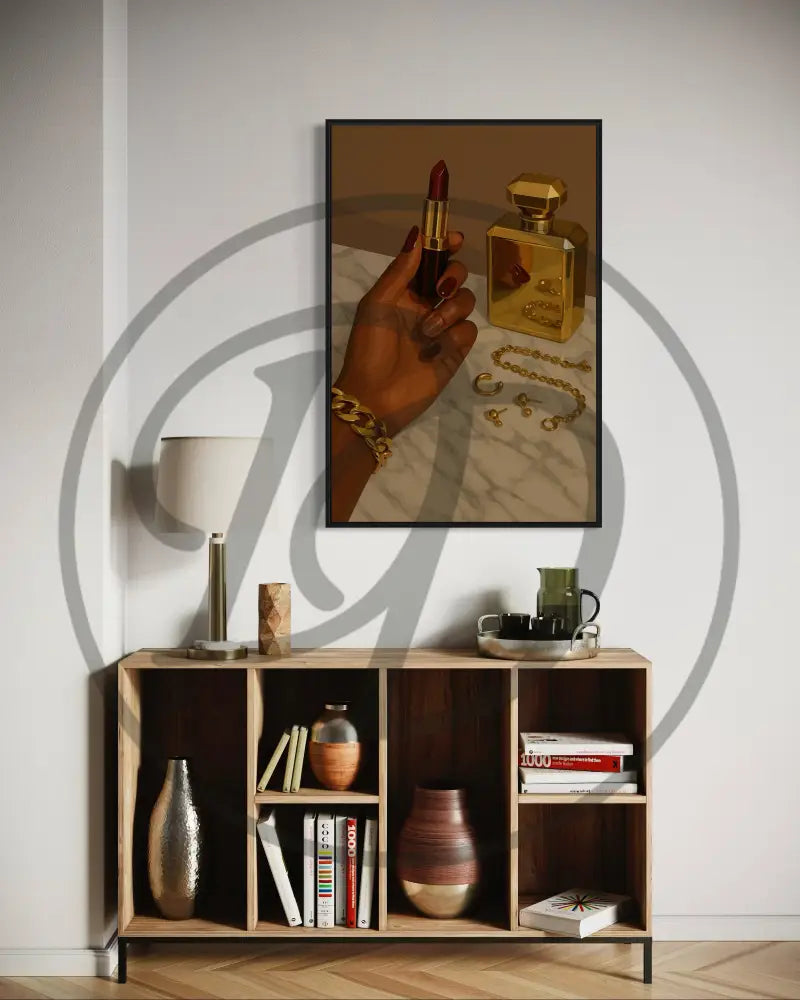 Black femininity and sensuality illustrated through lipstick and perfume