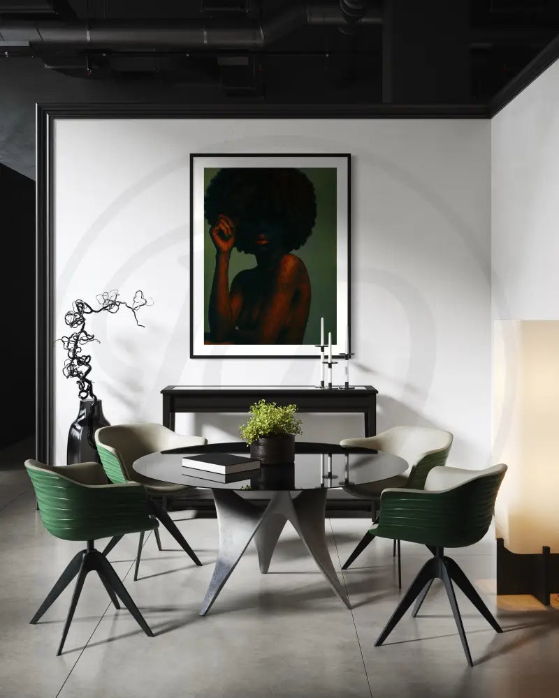 Elegant and mysterious Black woman illustration