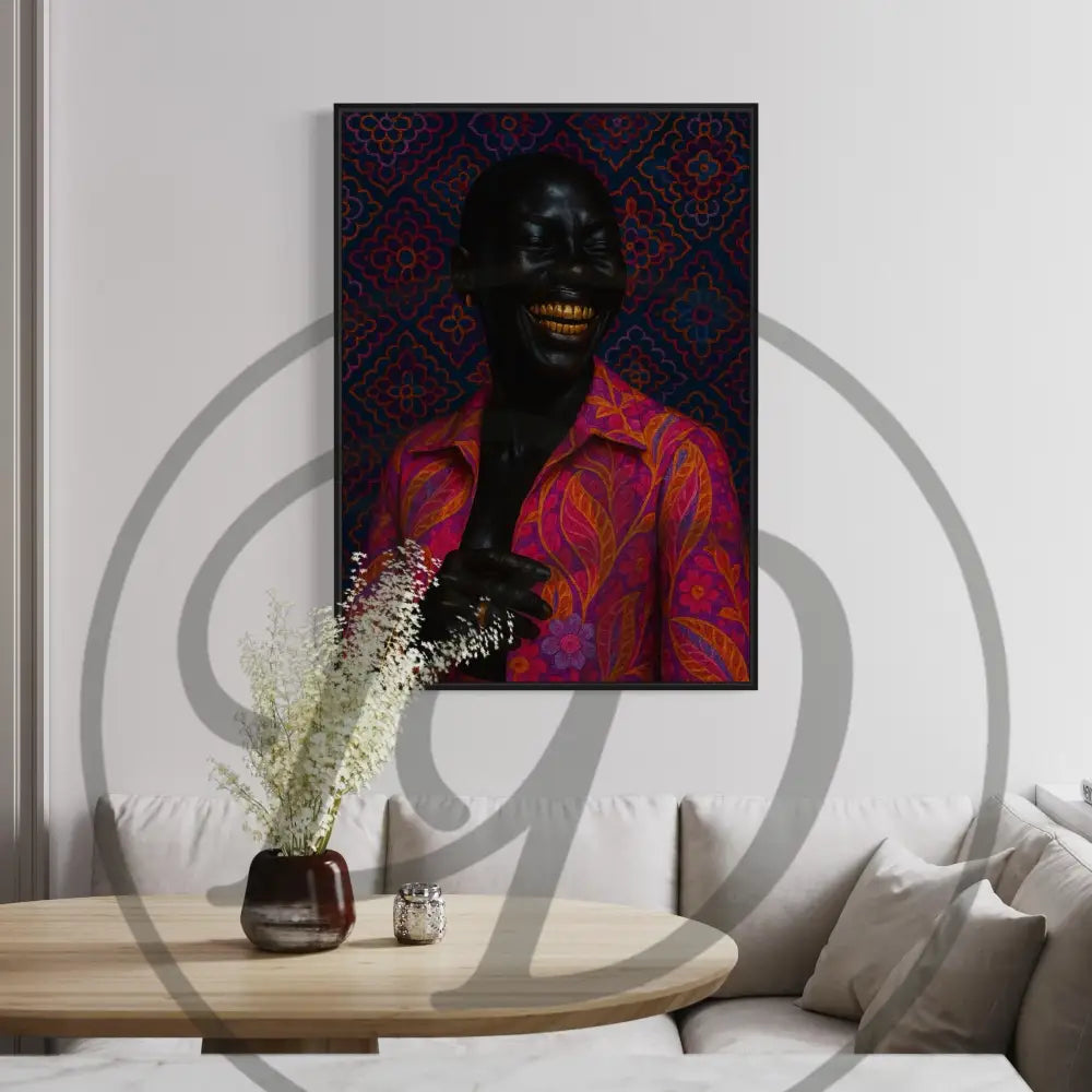 Modern African art prints with vibrant pink patterns and cultural elegance.