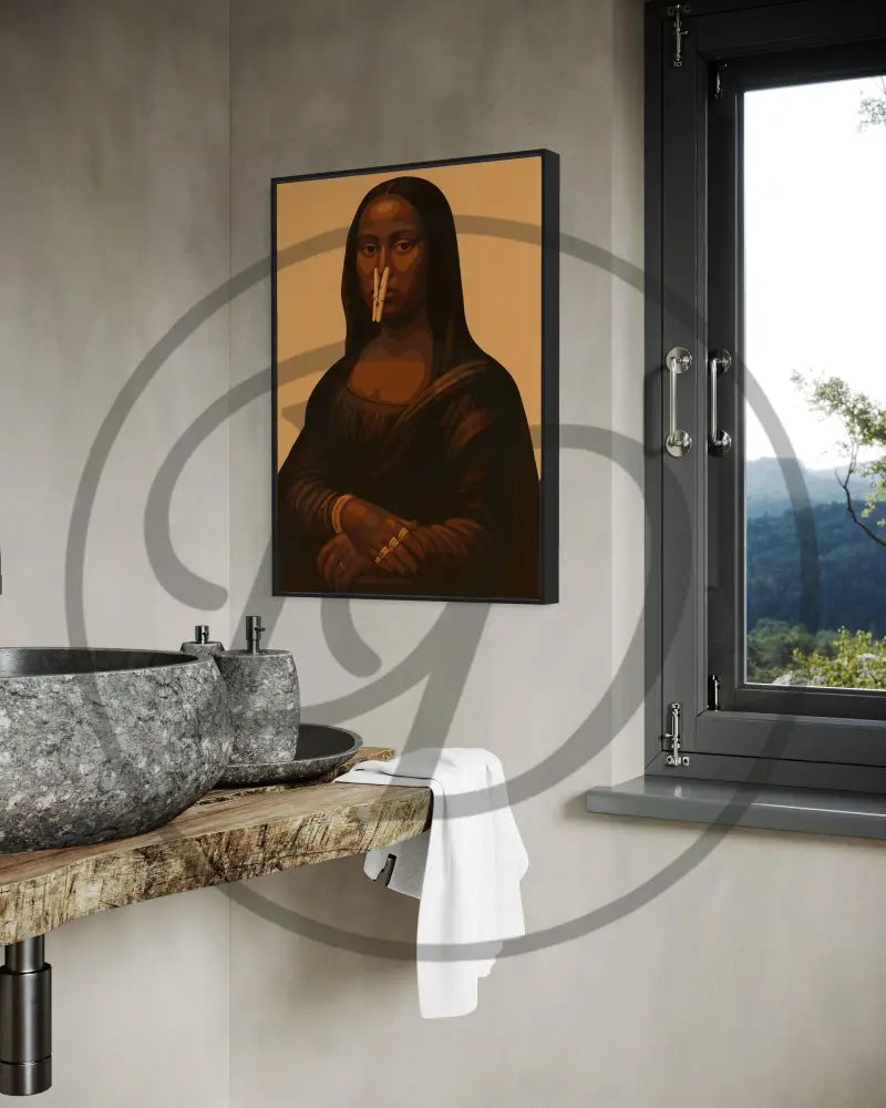 Digital Afro Mona Lisa art for contemporary décor.