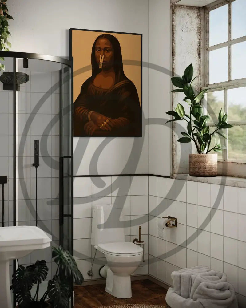 Bold Afrocentric reimagining of Mona Lisa digital art.