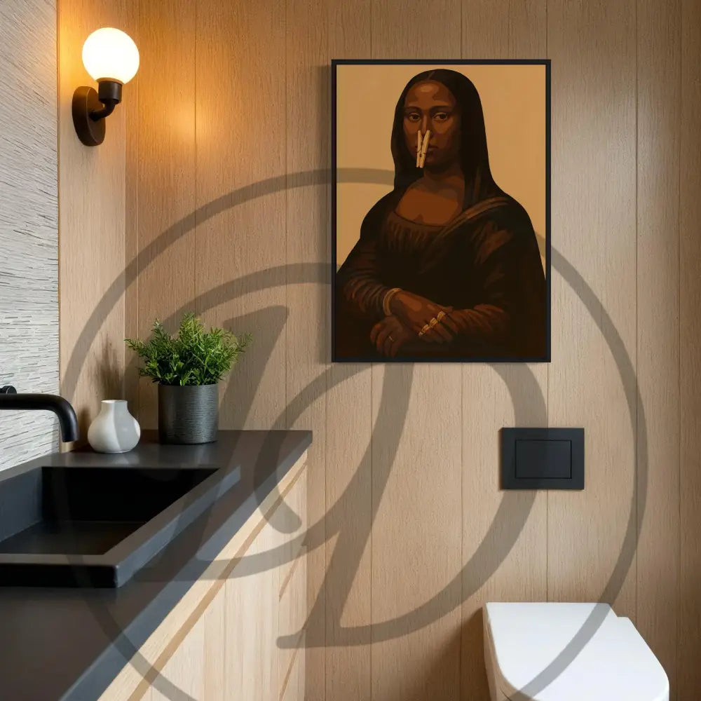 Afro Mona Lisa wall art with cultural pop art flair.