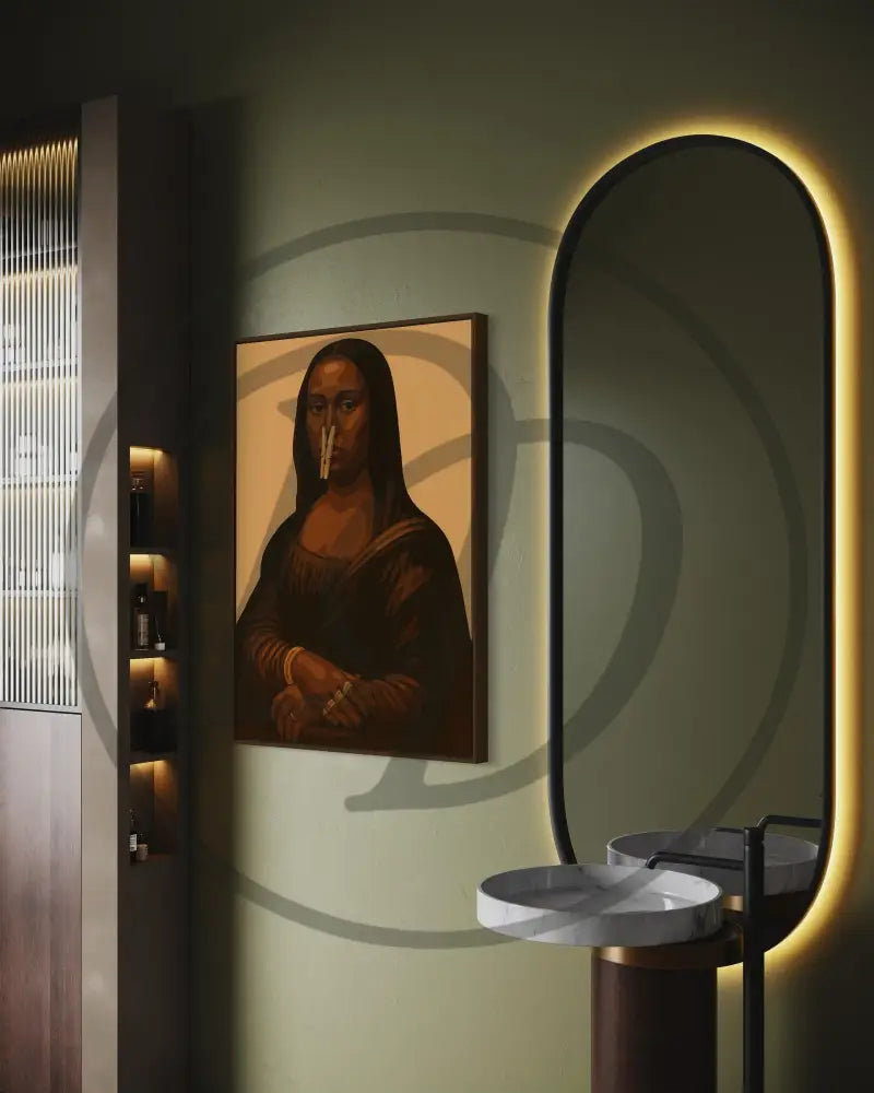 Printable Afro Mona Lisa statement piece for homes.