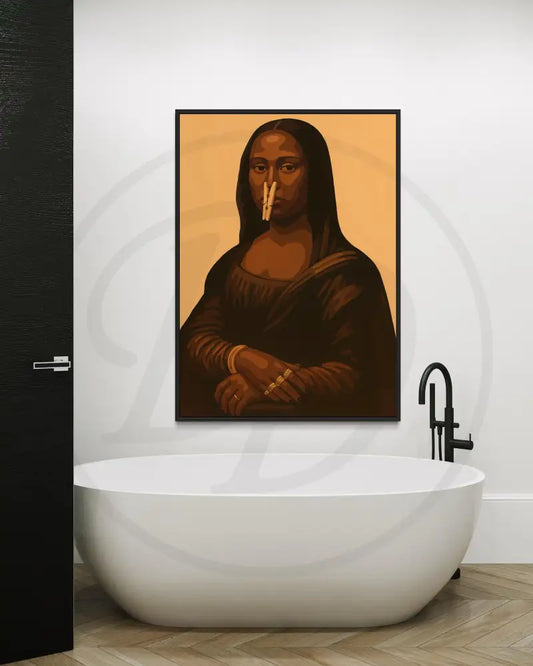 Afrocentric Mona Lisa pop art digital wall print.