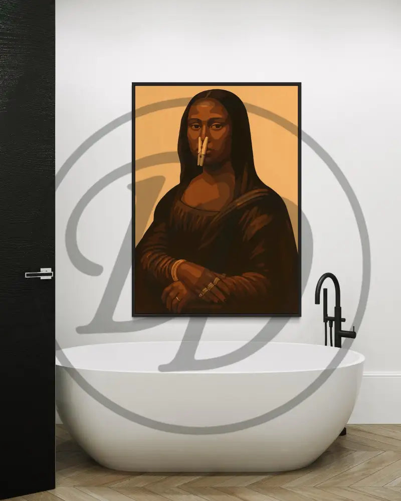 Afrocentric Mona Lisa pop art digital wall print.