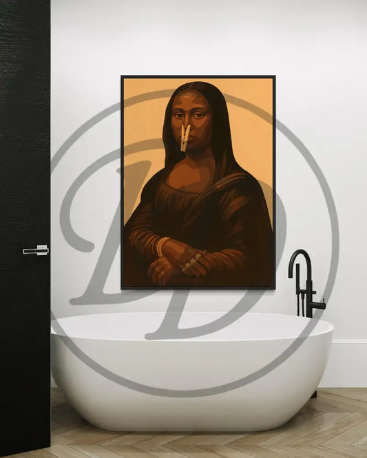 Afrocentric Mona Lisa pop art digital wall print.