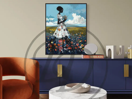 Modern Afrocentric digital artwork print.
