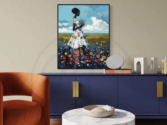 Modern Afrocentric digital artwork print.