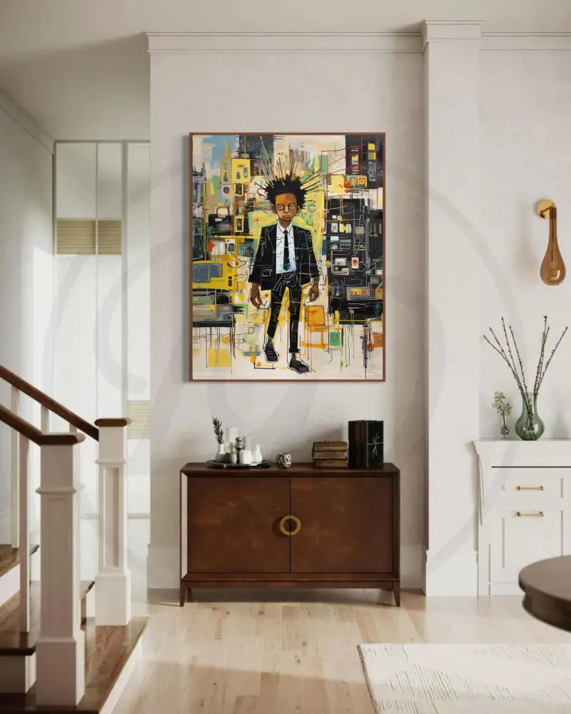 Minimalist Afrocentric abstract digital art for artistic modern décor.