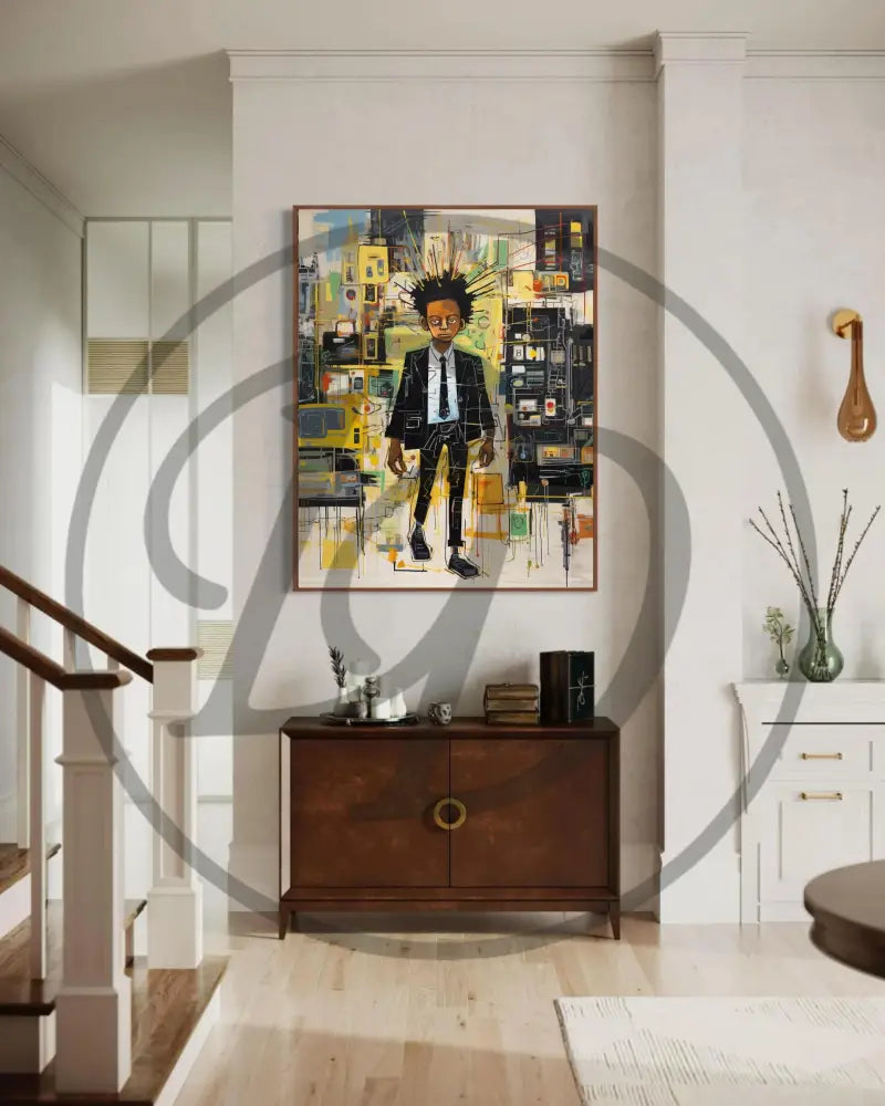 Minimalist Afrocentric abstract digital art for artistic modern décor.