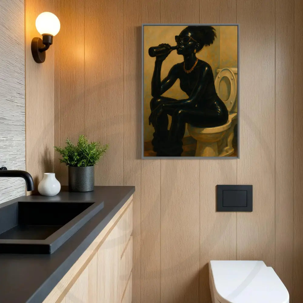 Modern Afrocentric art of stylish Black woman relaxing