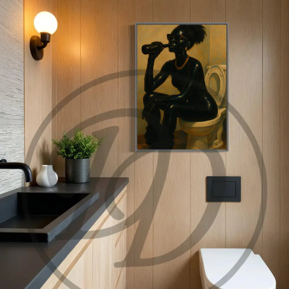 Modern Afrocentric art of stylish Black woman relaxing