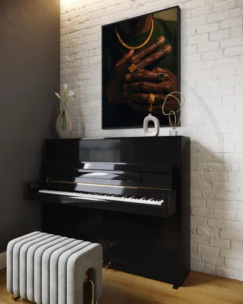 Regal Black art print for cultural home décor

