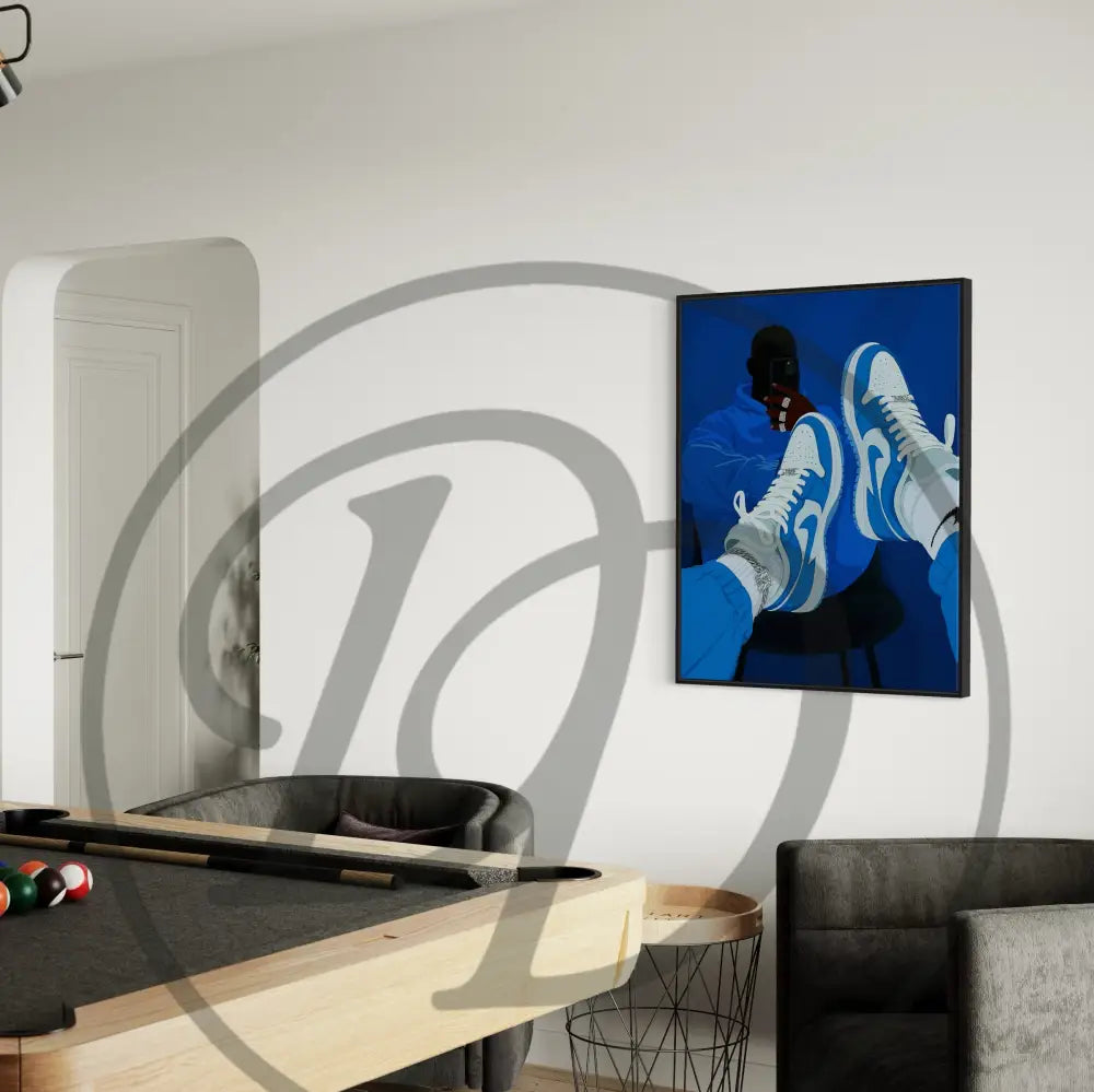 Afrocentric digital artwork of Black man in hoodie and sneakers