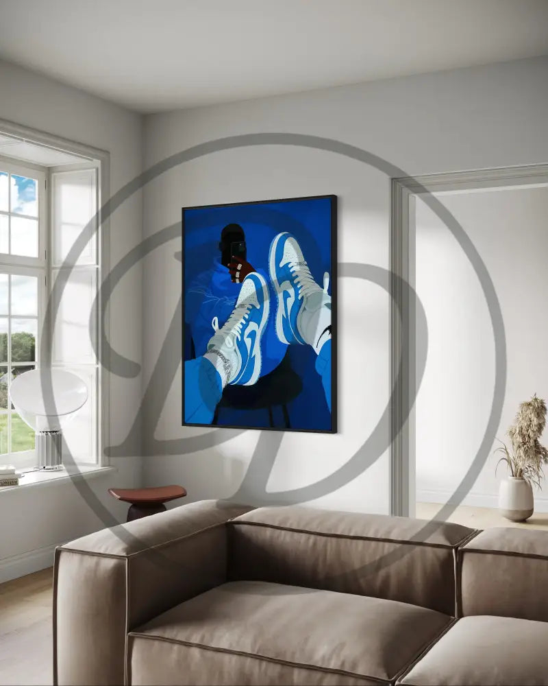 Black man sneaker culture art print for trendy home décor
