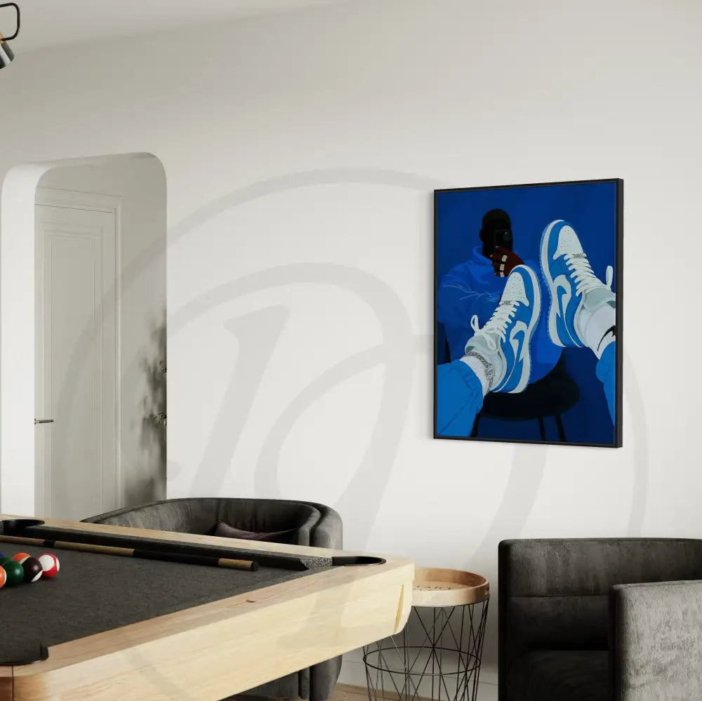Afrocentric digital artwork of Black man in hoodie and sneakers