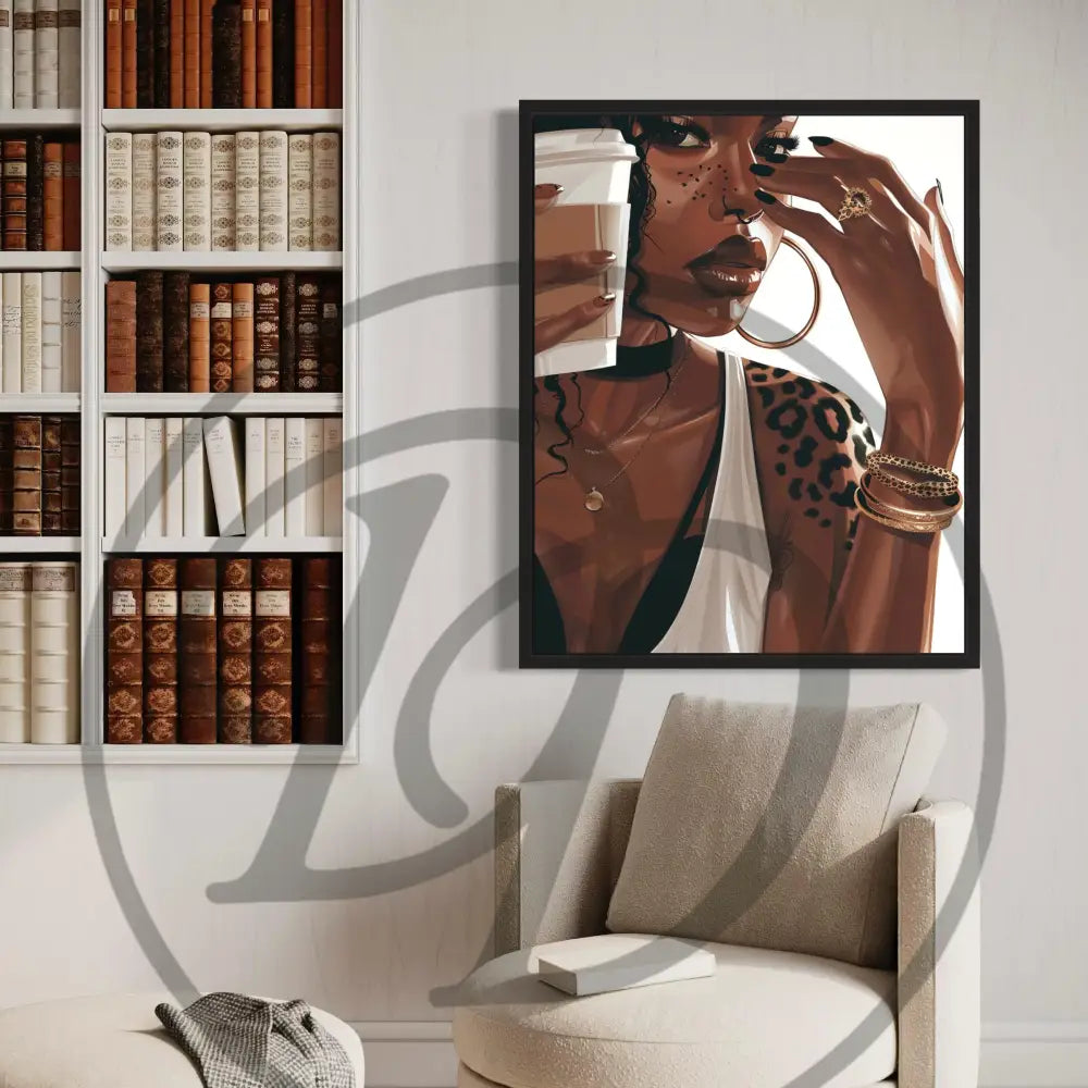 Printable modern art celebrating Black femininity and self-expression.