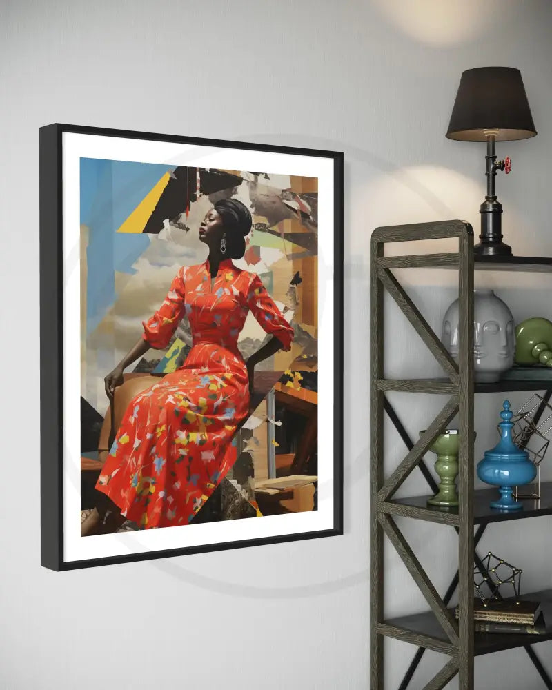 Afrocentric cultural collage wall décor printable.