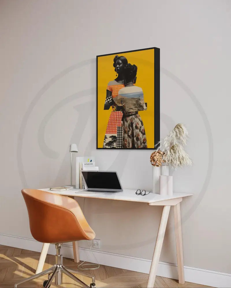 Afrocentric digital collage artwork for stylish homes