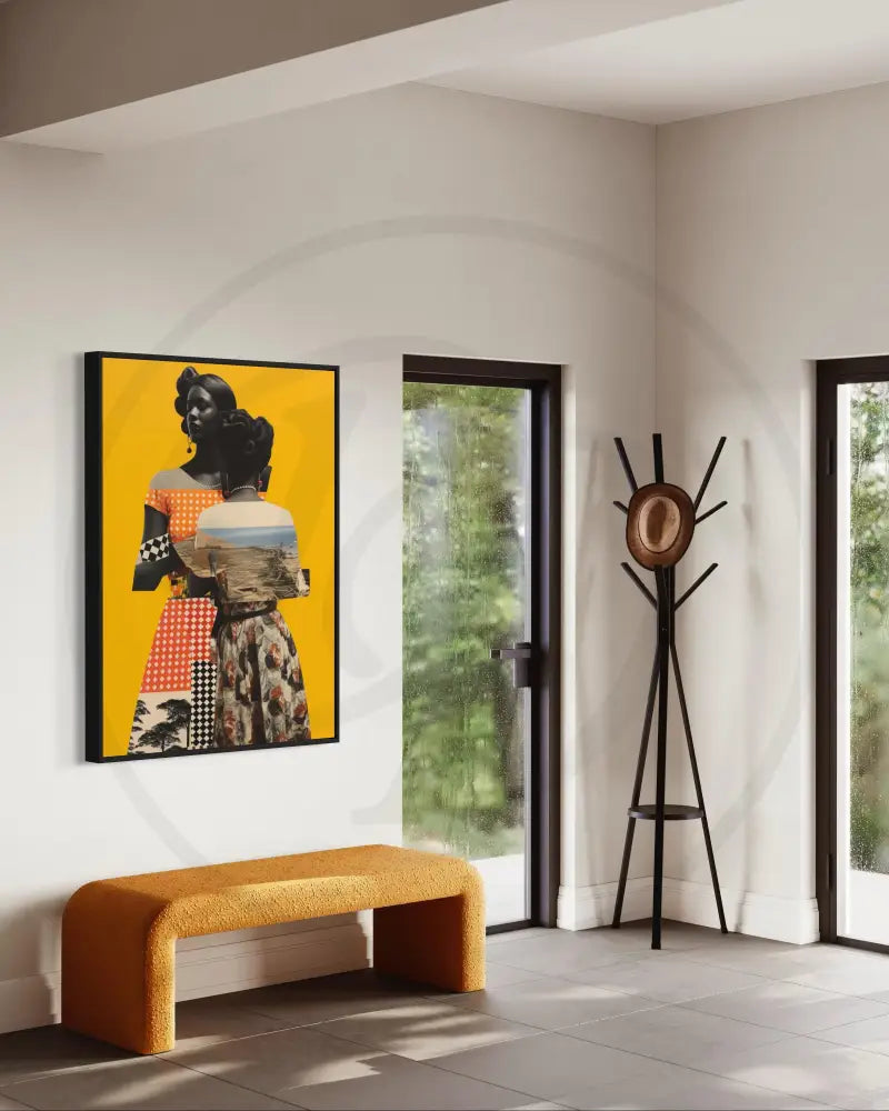Afrocentric heritage collage wall print for contemporary décor