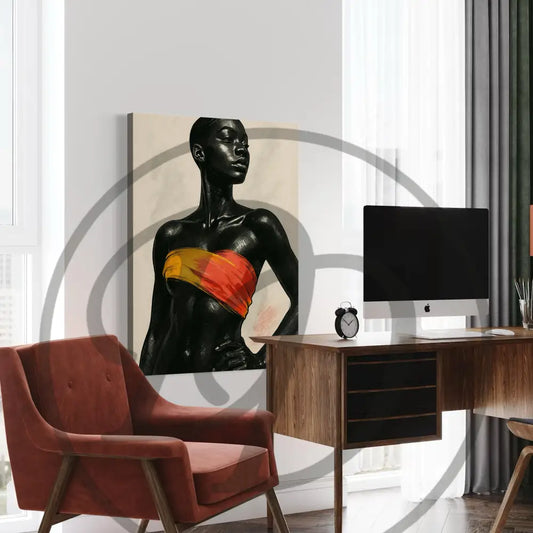 Bold Afrocentric female portrait digital print