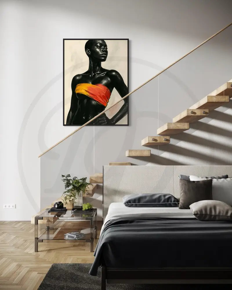 Striking Black female cultural art print

