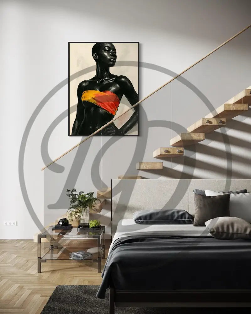 Striking Black female cultural art print

